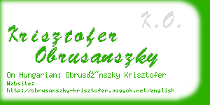 krisztofer obrusanszky business card